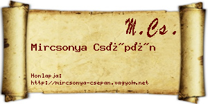 Mircsonya Csépán névjegykártya